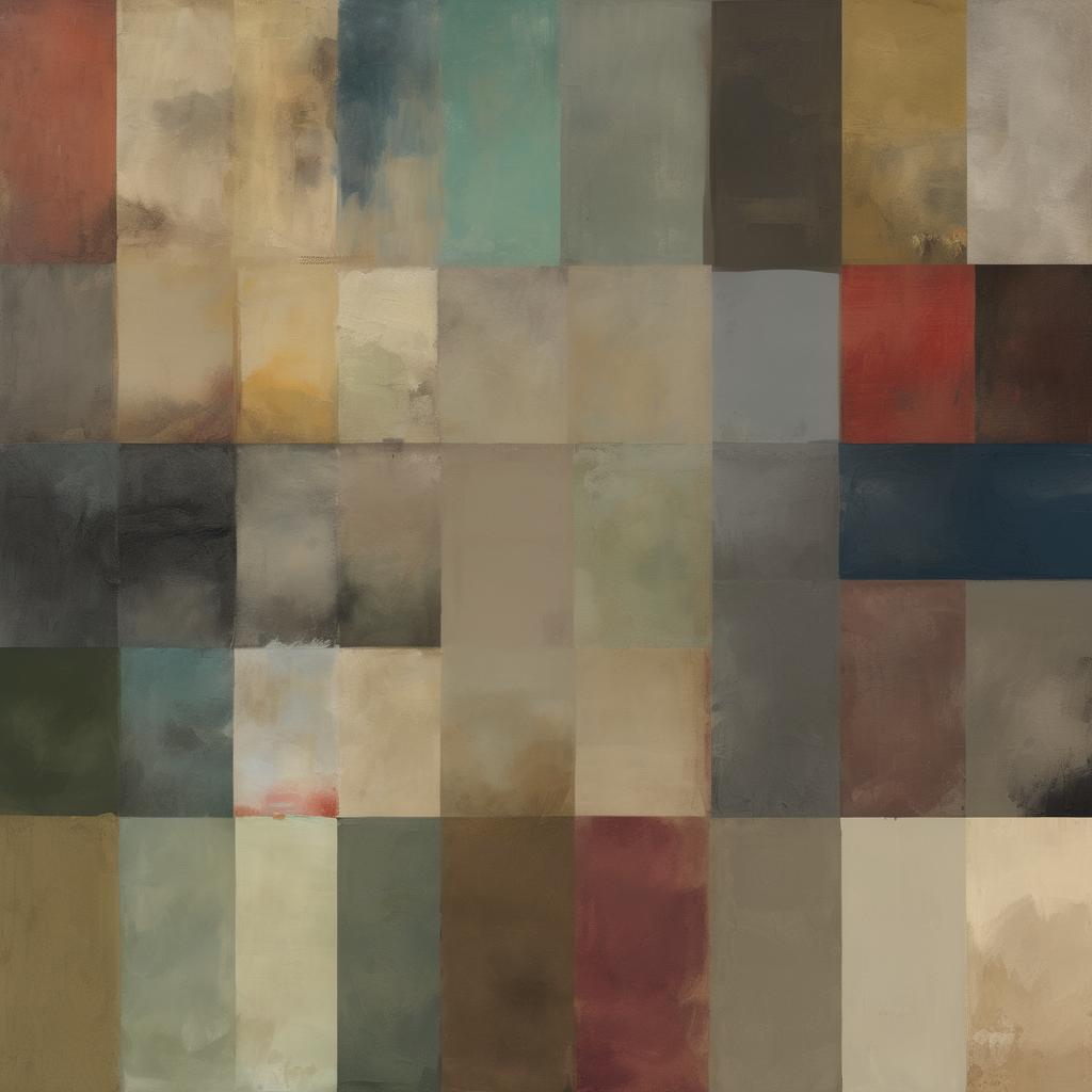 Πίνακας με χρώματα και συμβολισμούς στην τέχνη, αφηρημένο έργο ζωγραφικής με μια παλέτα από ζωηρά και σκούρα χρώματα, που δείχνει την επίδραση του χρώματος και του συμβολισμού στην καλλιτεχνική έκφραση.